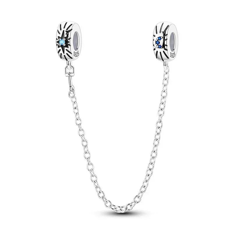 Hot Sale Original 925 Sterling Silver Star & Moon Charms Earrings Ring Beads Pendant fit Bracelet Necklace DIY Fine Jewelry Gift
