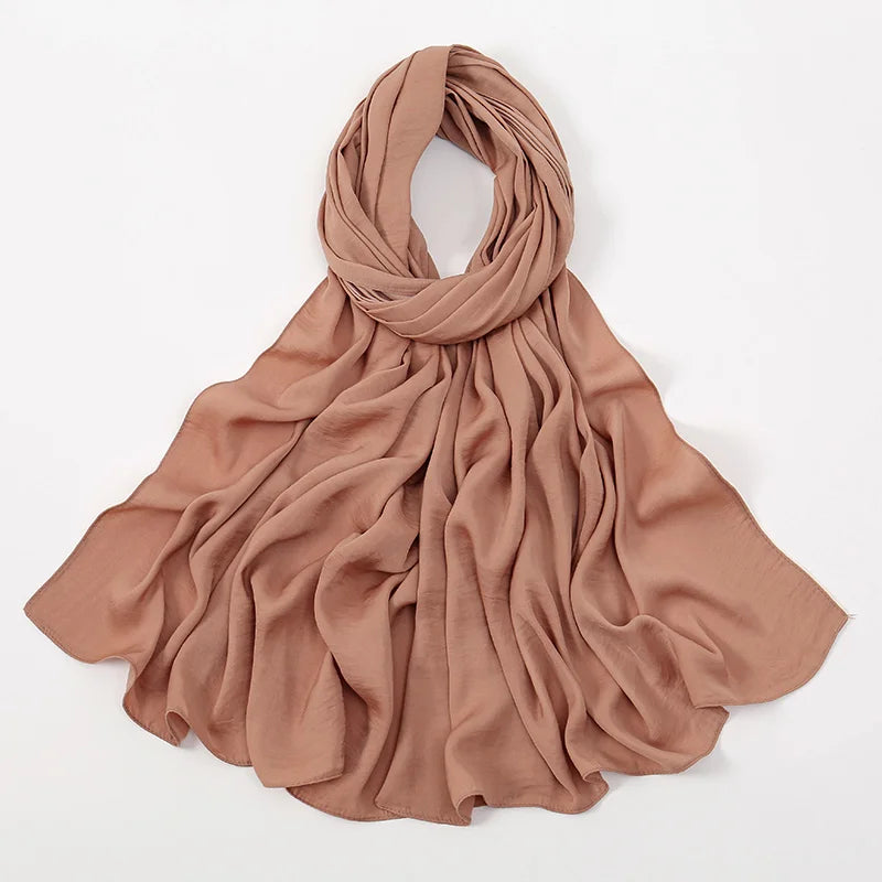 Premium Velvet Satin Chiffon Hijab Scarf Women Luxury Soft Plain Shawl For Women Muslim Hijabs Turban Femme Chic Ramadan