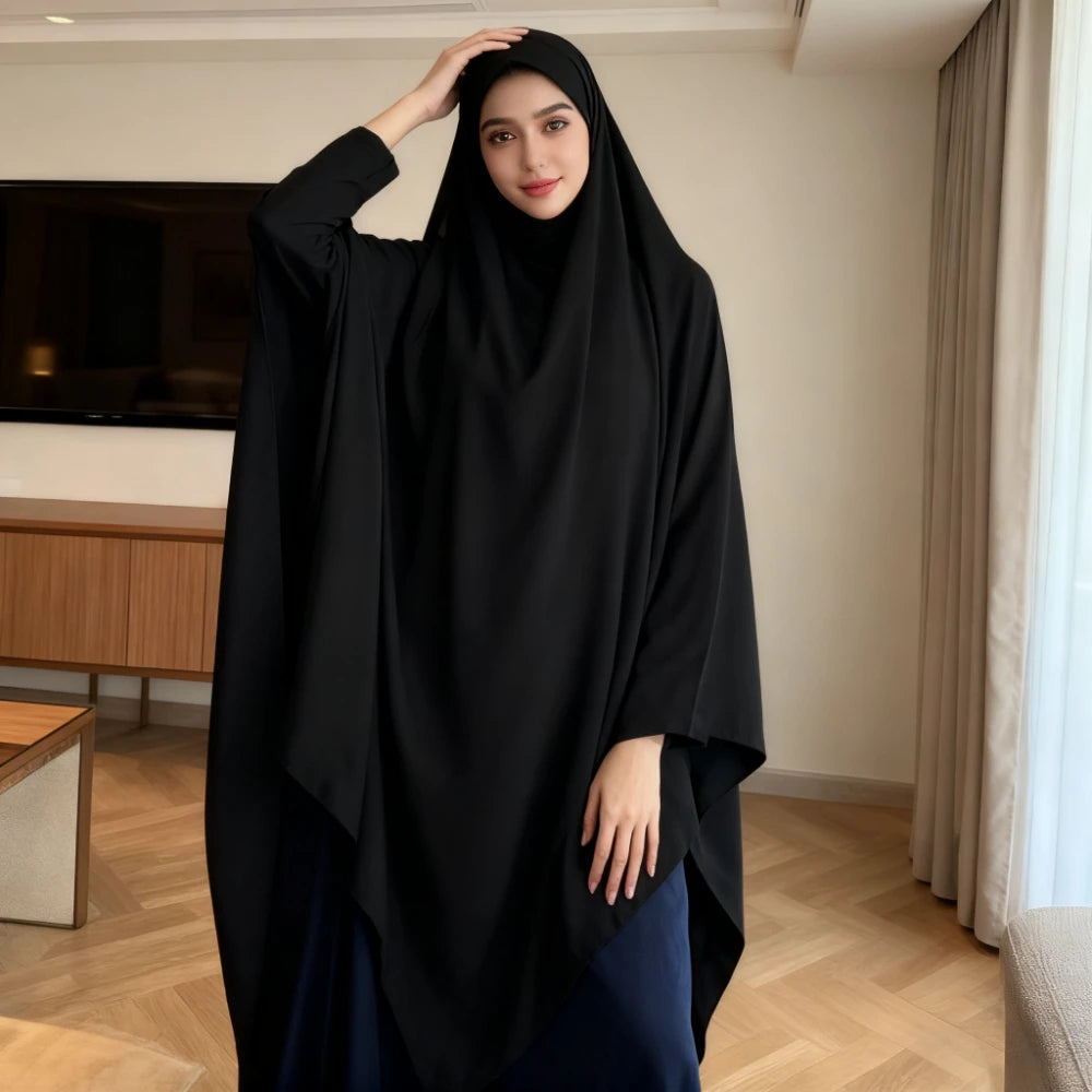 Eid Hooded Muslim Long Khimar Women Hijab Maxi Dress Prayer Garment Djellaba Jilbab Abaya Ramadan Gown Islamic Niqab Burka Jubah