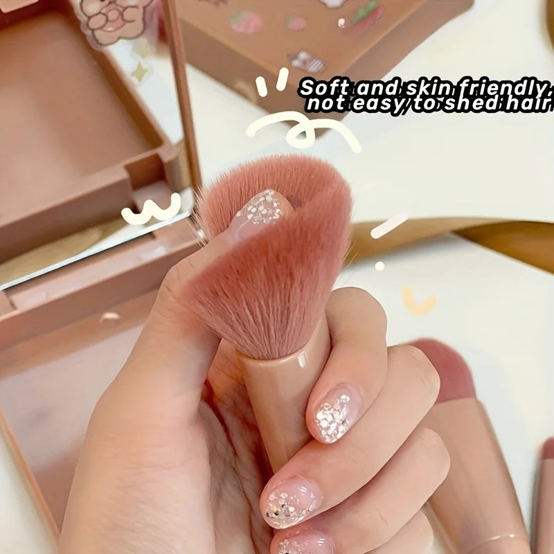 5Pcs Travel Makeup Brush Set with Mirror