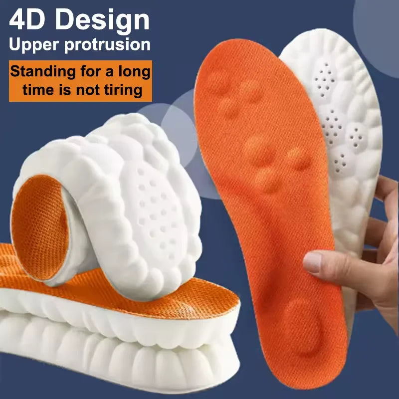 Latex Sport Insoles Soft High Elasticity Shoe Pads Orthotic Breathable Deodorant Shock Absorption  Arch Support Insole New