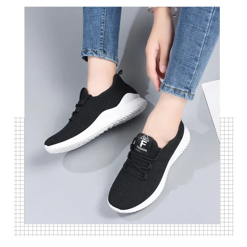 2026 Spring and Autumn Fashionable Solid Color Breathable Sneakers | Faeva London