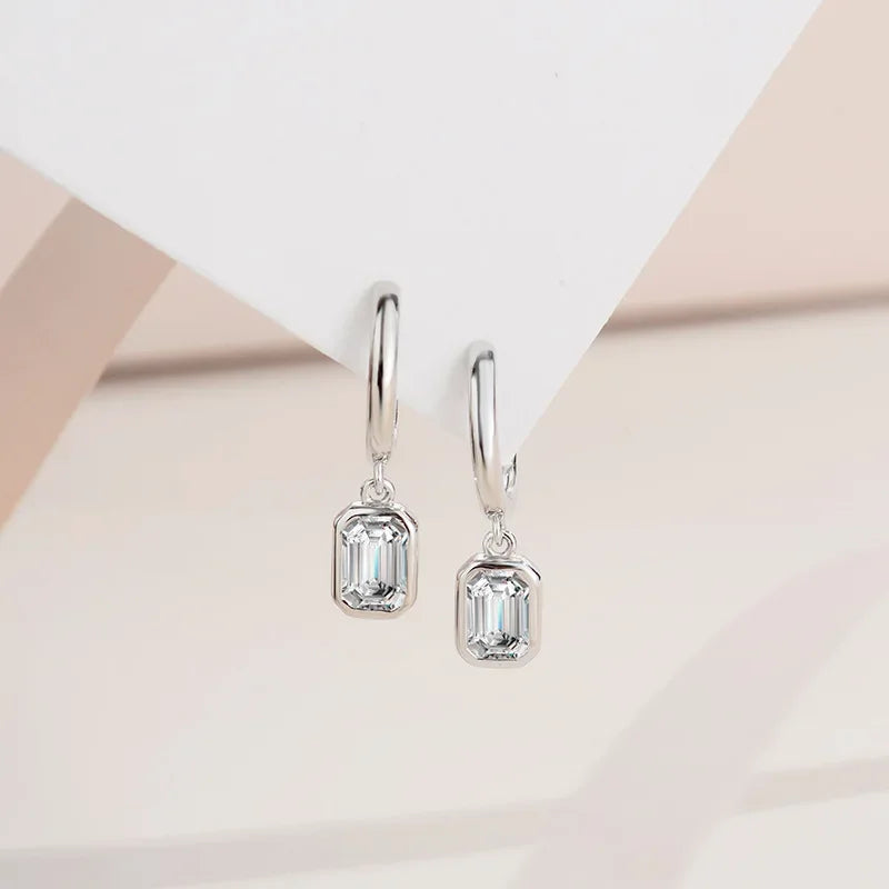 Simple 0.5ct Round Pear Emerald Moissanite Diamond Earring for Women 925 Sterling Silver Plated 18K Women Moissanite Earring GRA