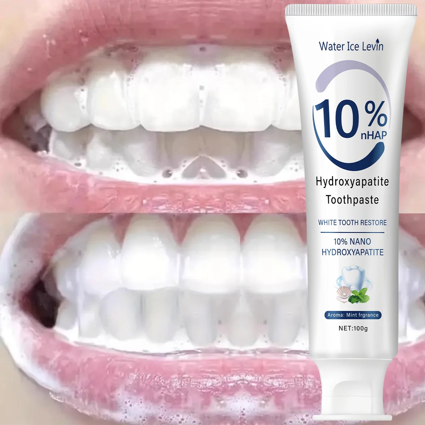 10% Nano Hydroxyapatite Toothpaste Restores White Tee | Faeva London