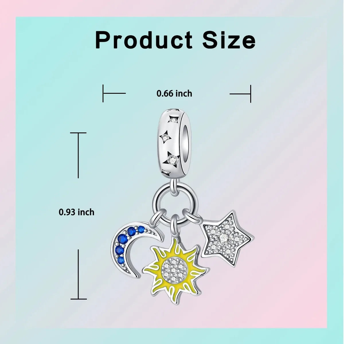 Hot Sale Original 925 Sterling Silver Star & Moon Charms Earrings Ring Beads Pendant fit Bracelet Necklace DIY Fine Jewelry Gift