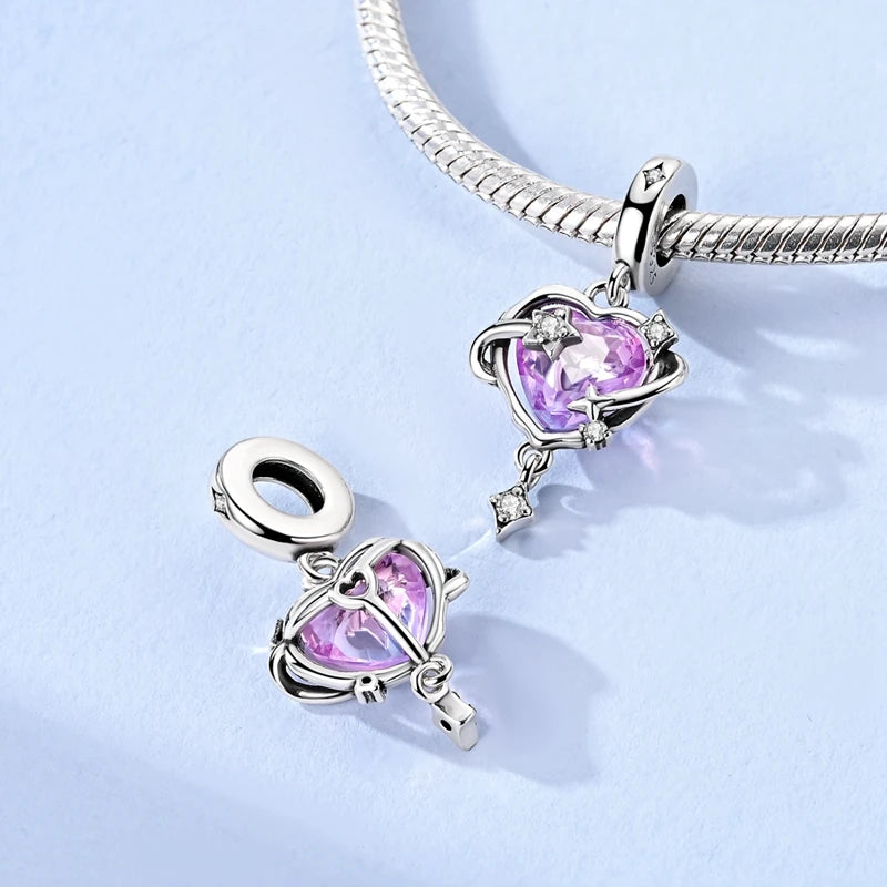 925 Sterling Silver Charm Pendant Star Moon Sun Starry Sky Beaded Charm Fit Original Bracelet DIY Fine Jewelry Making For Women
