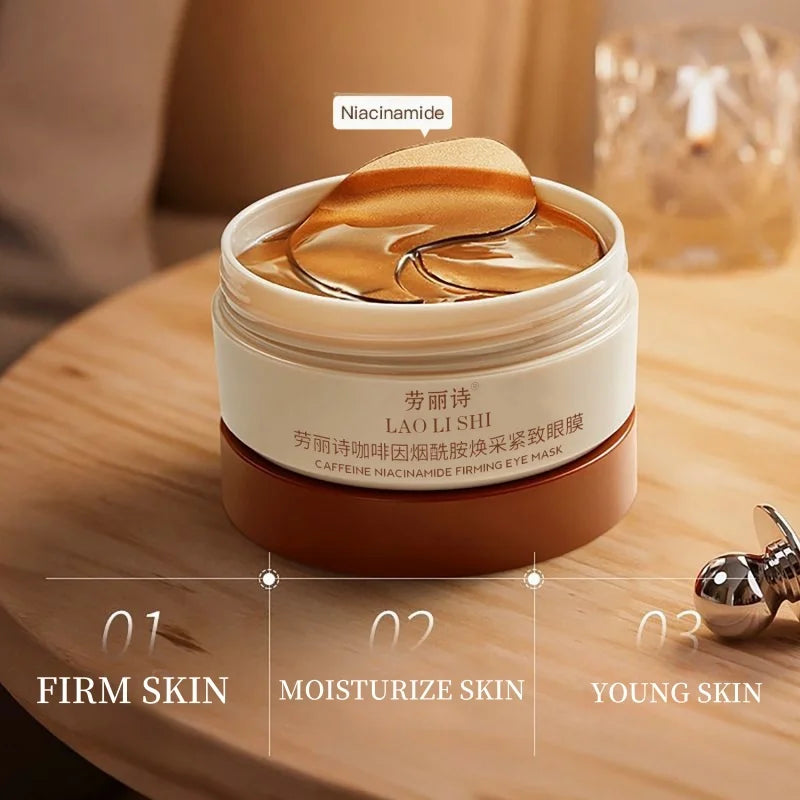 The Box Contains 60 Pieces of Caffeine Nicotinamide Brightening and Firming Eye Masks, Which Are Rich in Ingredients Beneficial for the Body, and Can Be Used on the Entire Face, Instantly Relieving Eye Strain, Providing Effec