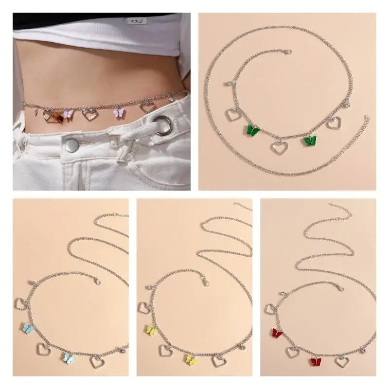 Fashion Butterfly Hollow Heart Body Waist Chain For Women Jewelry Party Accessries Gifts