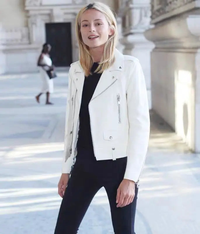 2025 New Womens Faux PU Leather Jacket Casual Lady La | Faeva London