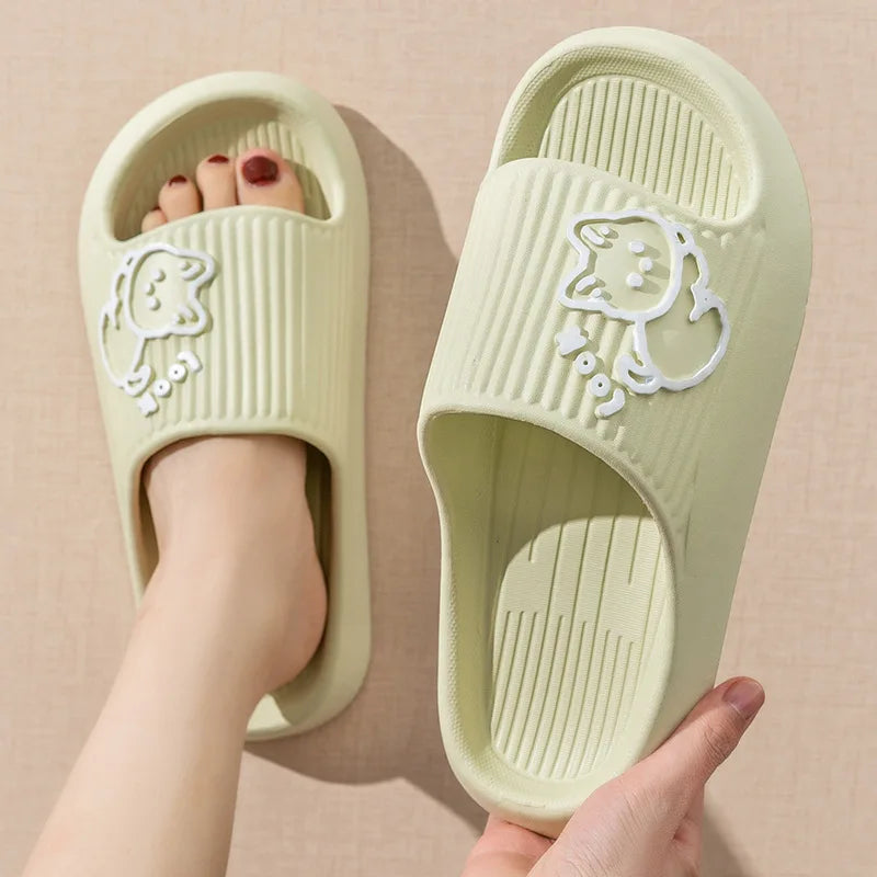 Fashion Cat Women Men Slippers Indoor Cute Cartoon Unisex Slides Bathroom No-Slip Light Sandals Family Soft Lovely Home Shoes