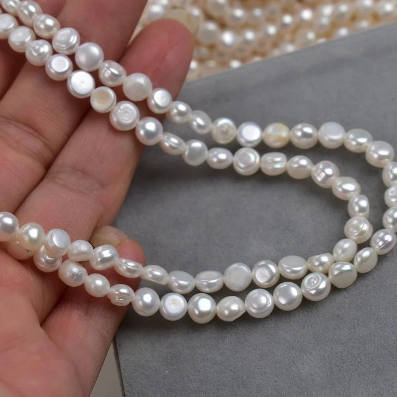 White Mixed Colors Irregular Pearl 5-6mm Horizontal Hole Double-Polished Natural Freshwater Shaped Bead DIY Loose Beads Jewelry