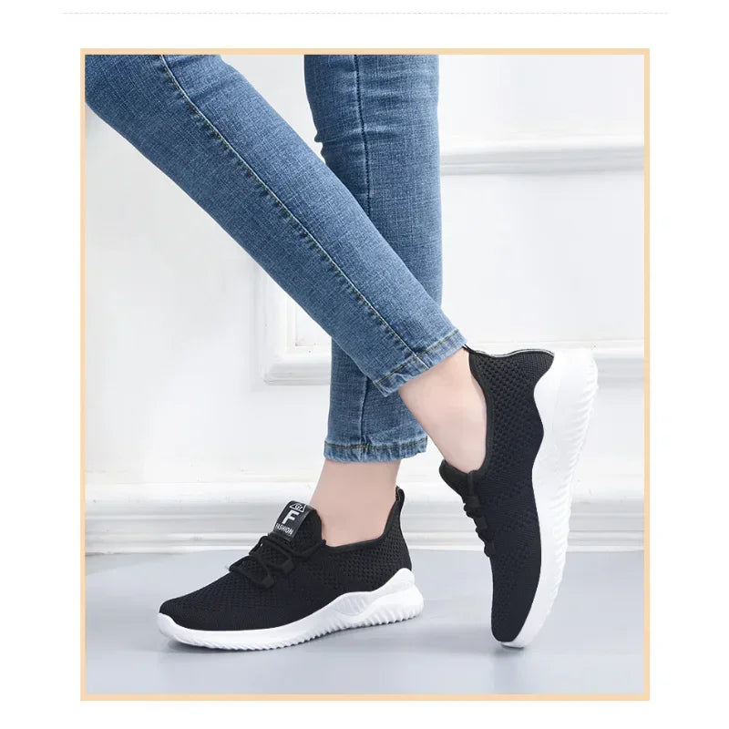 2026 Spring and Autumn Fashionable Solid Color Breathable Sneakers | Faeva London