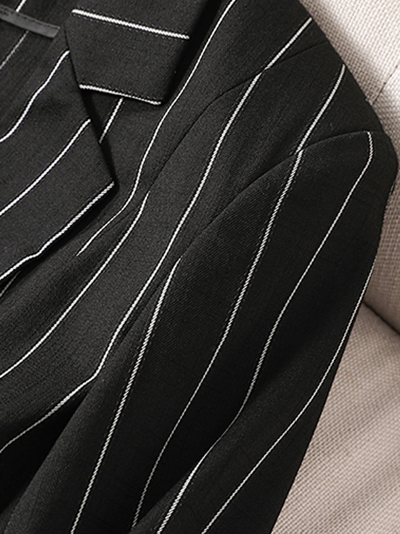New Summer Style Women's 3/4 Sleeve Striped Lightweight Blazer - Elegant Sophisticated Versatile Fashion suit jacket