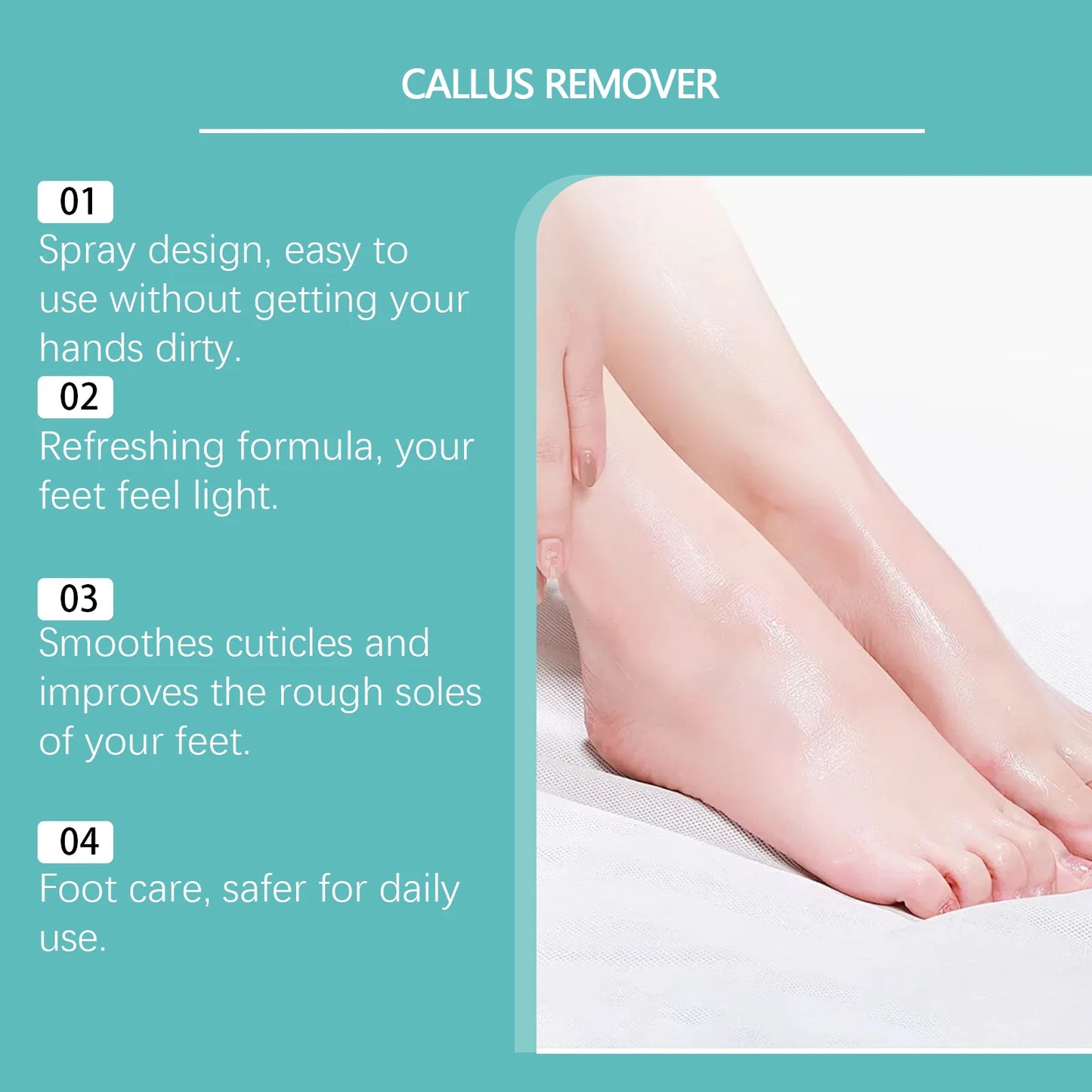 Foot Peeling Spray Instantly Remove Dead Skin Calluses Moisturizing Nourish Dry Cracked Rough Heels Exfoliating Foot Serum 20ml