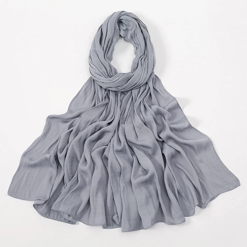 Premium Velvet Satin Chiffon Hijab Scarf Women Luxury Soft Plain Shawl For Women Muslim Hijabs Turban Femme Chic Ramadan