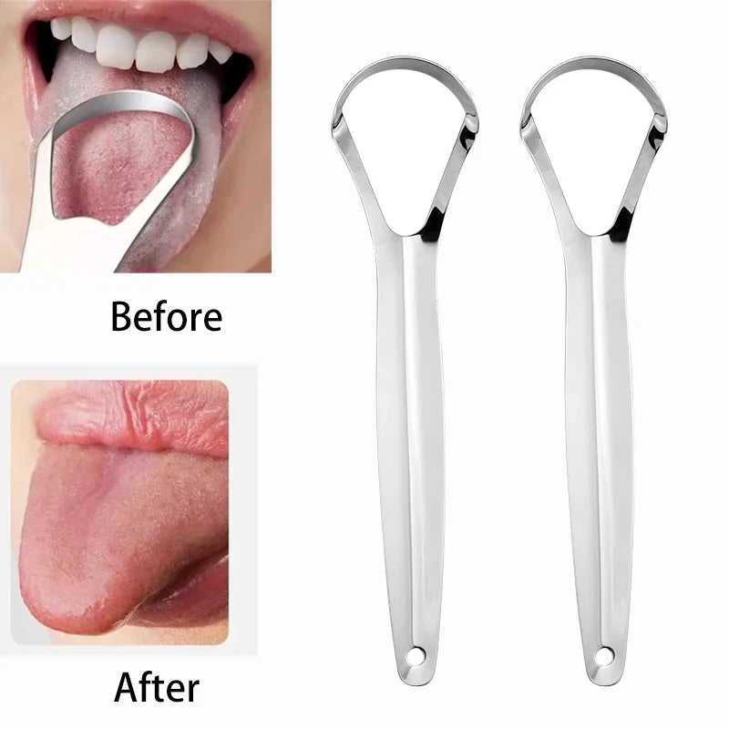 Adult Tongue Scraper Remover Halitosis Tongue Coating Oral Care Tongue Scraping Brush Stainless Steel Oral Cleaner Tools