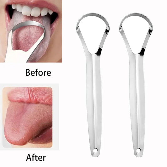 Adult Tongue Scraper Remover Halitosis Tongue Coating Oral Care Tongue Scraping Brush Stainless Steel Oral Cleaner Tools