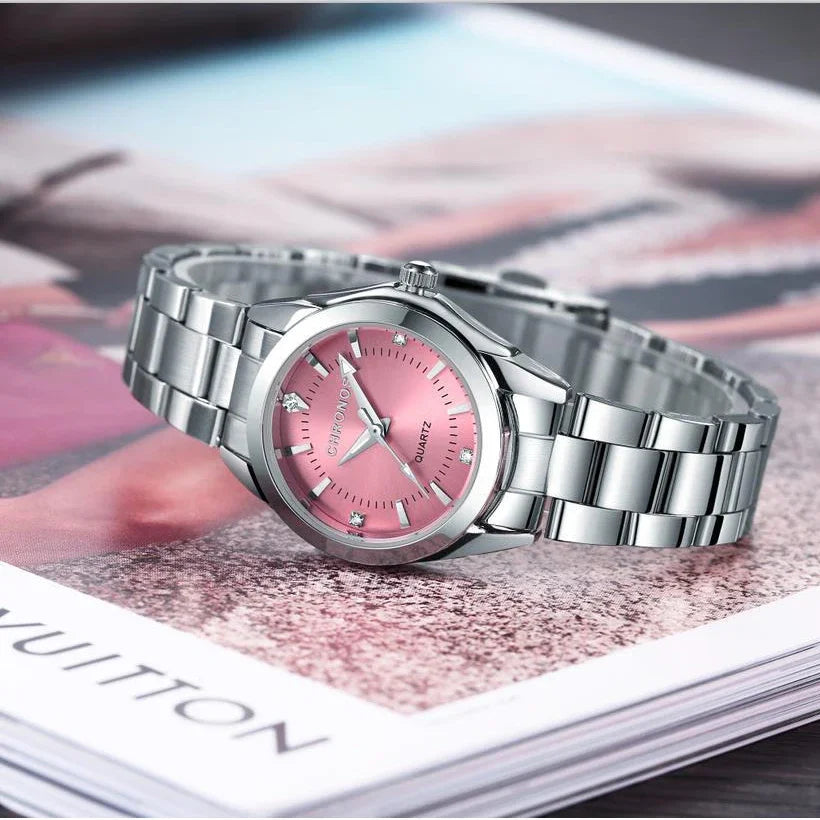 CHRONOS Elegant Women Watch Luxury Ladies Fashion Girls Wristwatch Quartz Movement Stainless Steel Gift for Female Girlfriend