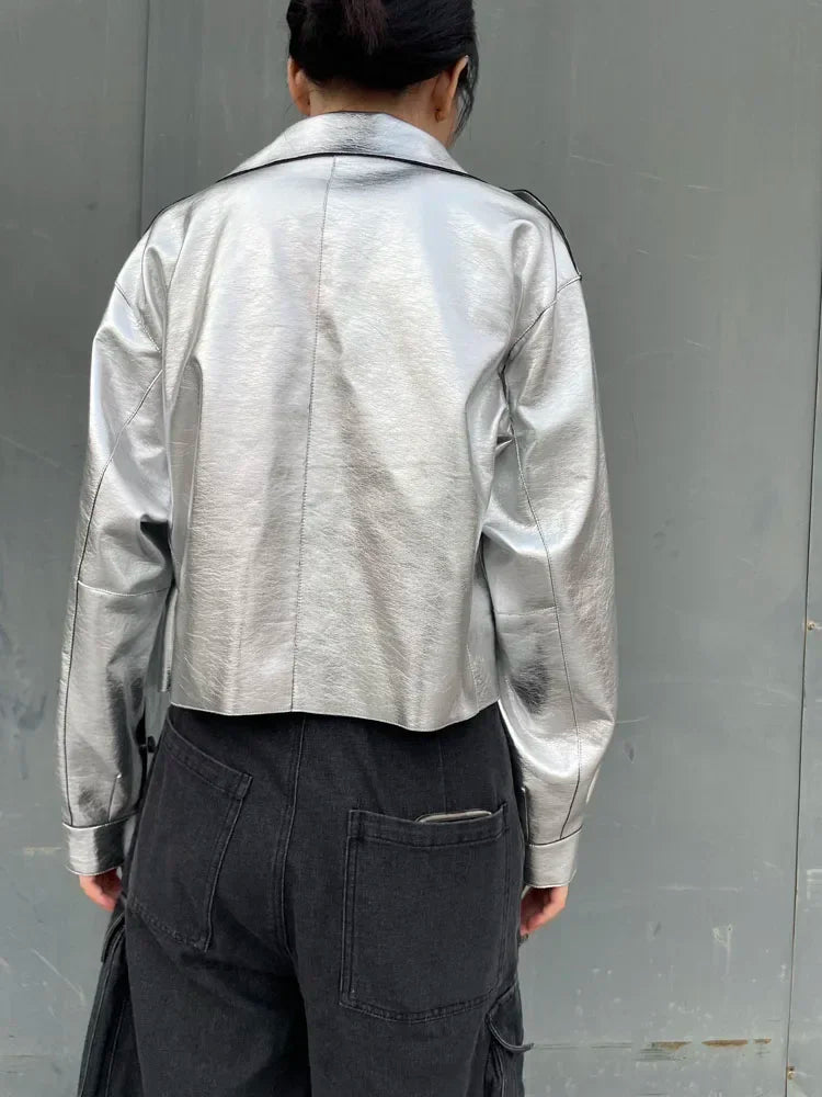 Oversized PU Leather Jacket | Faeva London