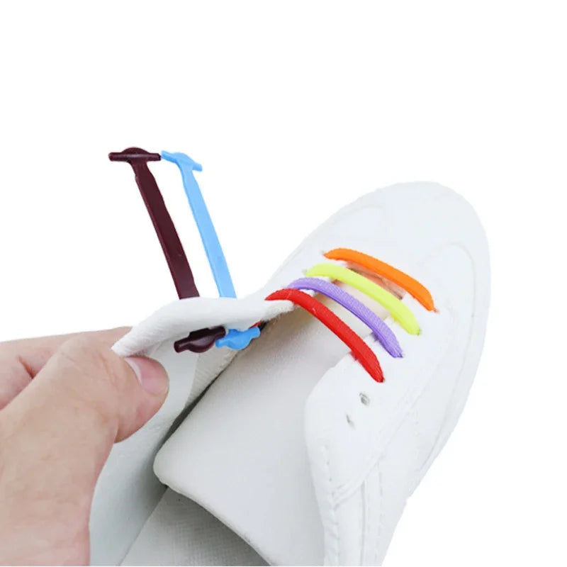 16pcs Lazy Shoelace Silicone Quick Lace Elastic Women | Faeva London