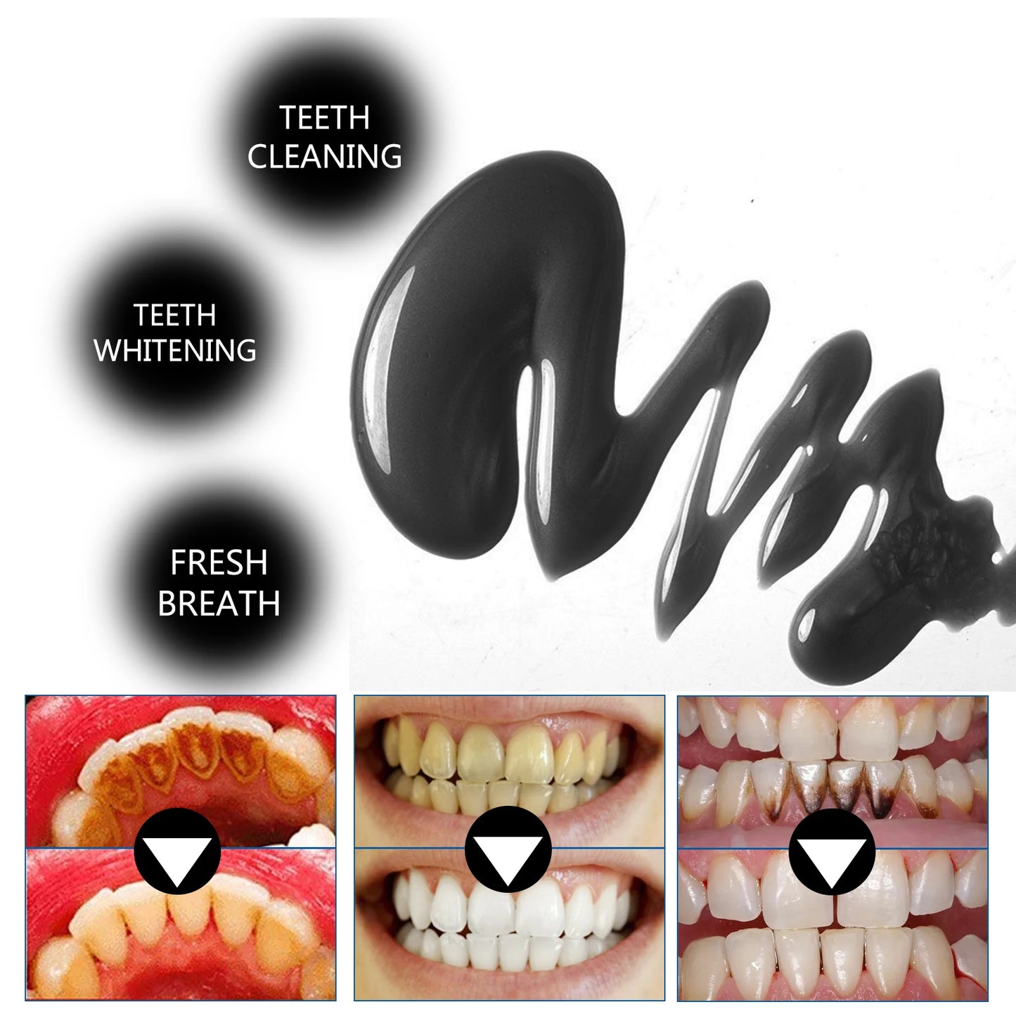 Whitening Toothpaste Bamboo Charcoal Toothpaste Remove Yellow Teeth Strong Deep Cleaning Teeth Stain Fresh Breath Oral Care 30ml