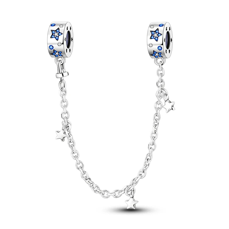 925 Sterling Silver Charm Pendant Star Moon Sun Starry Sky Beaded Charm Fit Original Bracelet DIY Fine Jewelry Making For Women