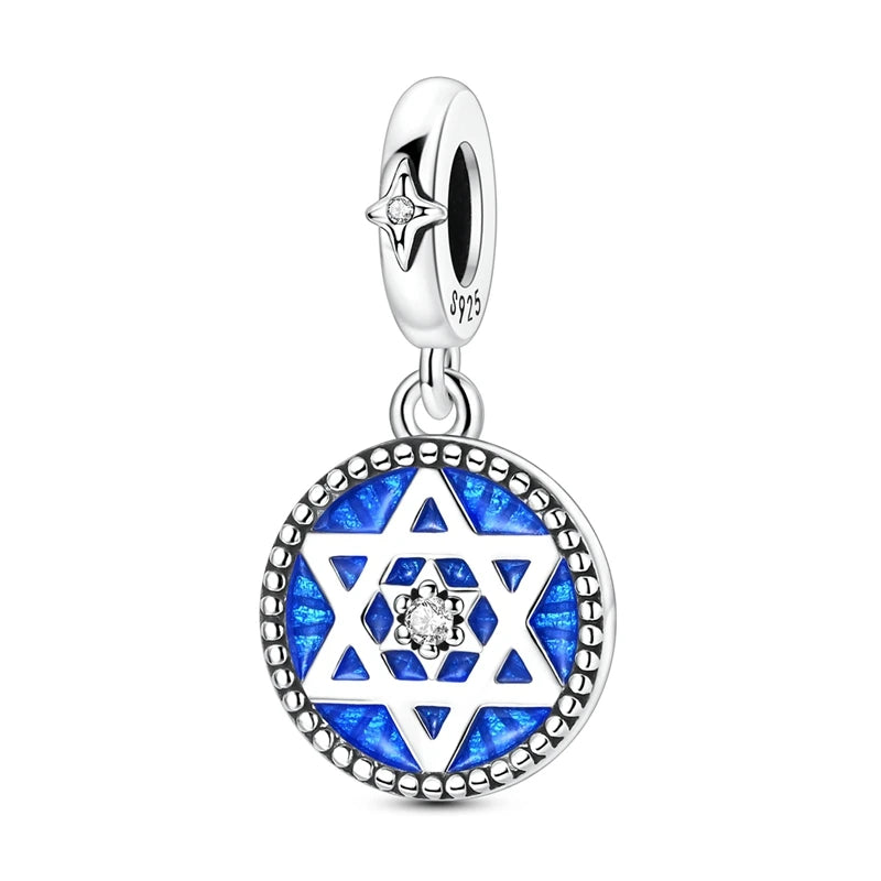 925 Sterling Silver Charm Pendant Star Moon Sun Starry Sky Beaded Charm Fit Original Bracelet DIY Fine Jewelry Making For Women