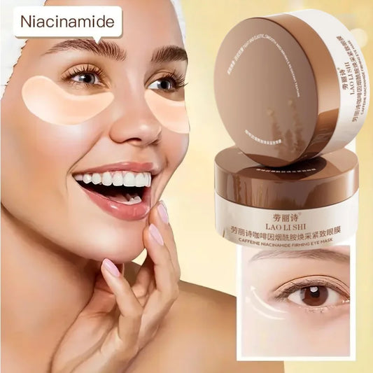 The Box Contains 60 Pieces of Caffeine Nicotinamide Brightening and Firming Eye Masks, Which Are Rich in Ingredients Beneficial for the Body, and Can Be Used on the Entire Face, Instantly Relieving Eye Strain, Providing Effec