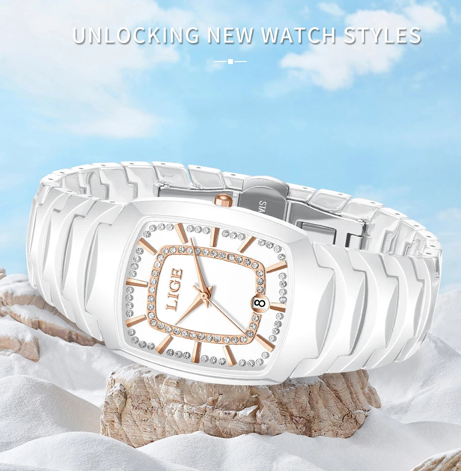 LIGE Luxury Watch for Woman Waterproof Stainless Steel Quartz Ladies Watch Outdoor Sport Women's Watches Elegant Female Clock