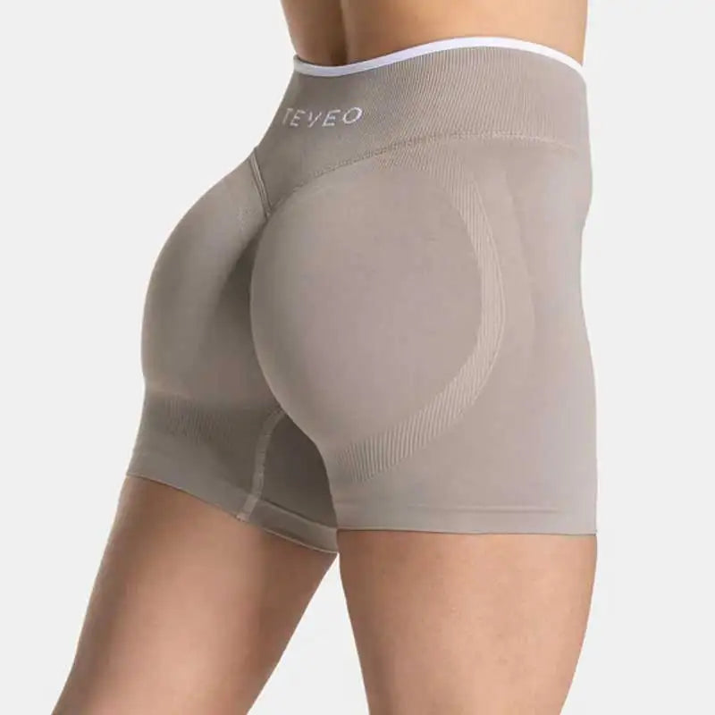 TEVEO Shorts Low Waist Seamless Women Yoga Shorts Scrunch Bum Gym Shorts Workout Biker Stretch Fitness Short Fashion Running