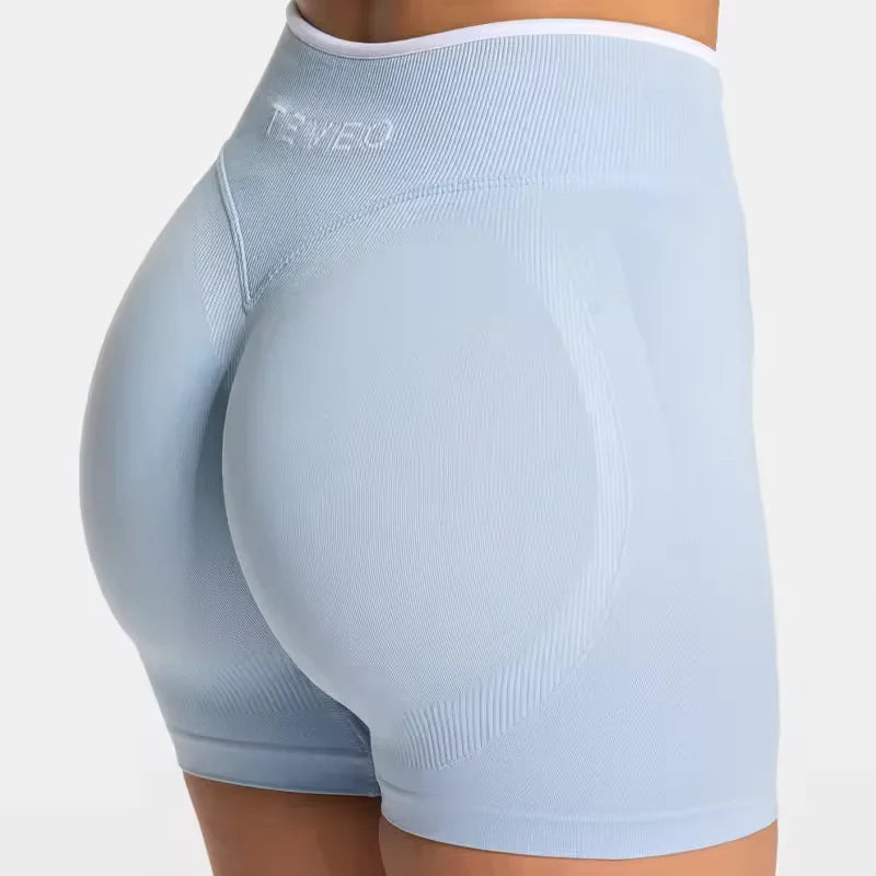 TEVEO Shorts Low Waist Seamless Women Yoga Shorts Scrunch Bum Gym Shorts Workout Biker Stretch Fitness Short Fashion Running