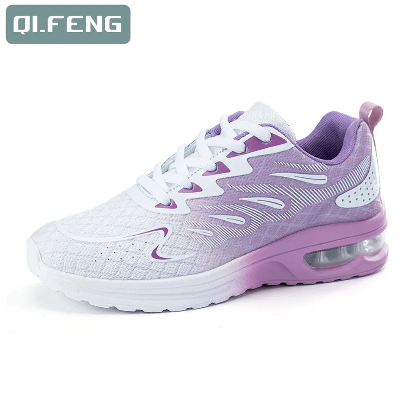 Women Big Size Autumn New Air Cushion Shoes Mesh Breathable Lightweight Comfortable Sneaker Fashion Casual Sports Large Footwear