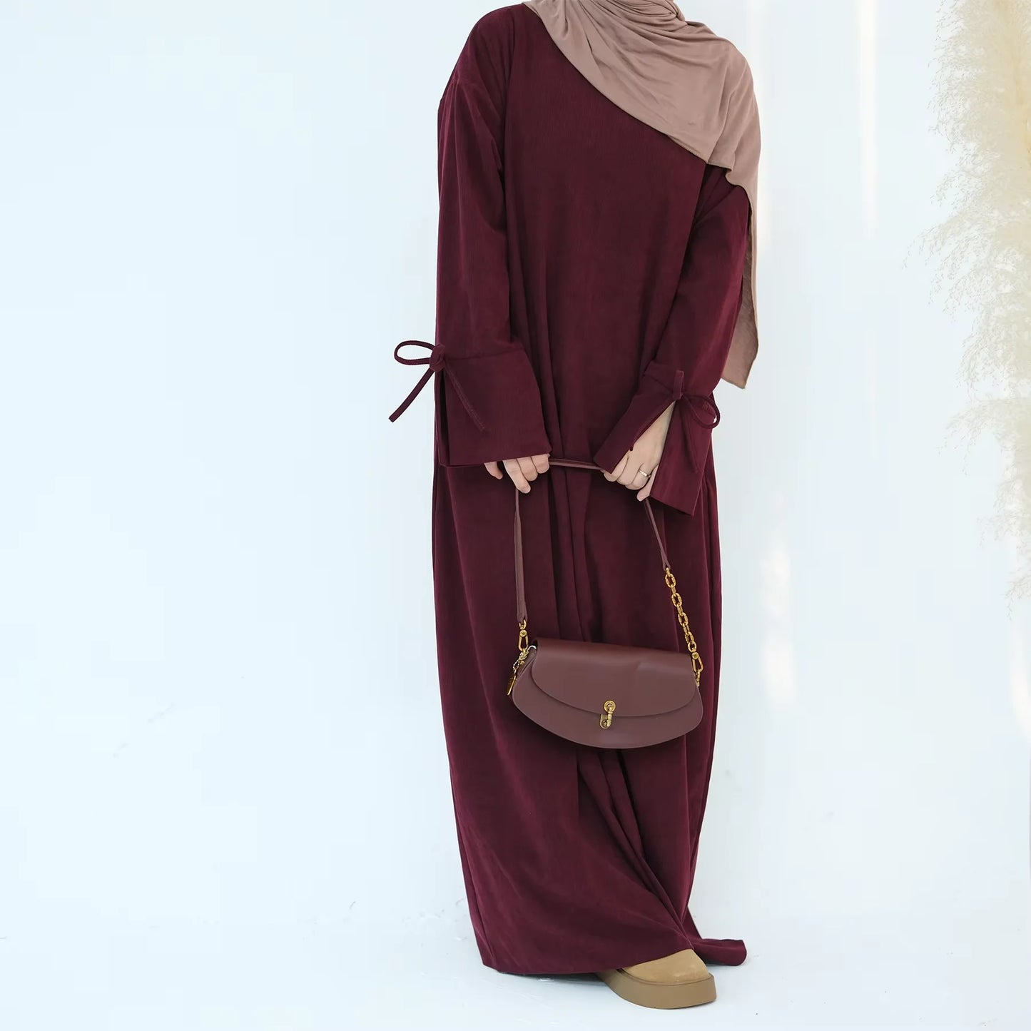 Eid Ramadan Corduroy Abayas Dubai Turkey Kaftan for Women Muslim Modest Dress Arabic Robe Kebaya Caftan Marocain Femme Musulmane