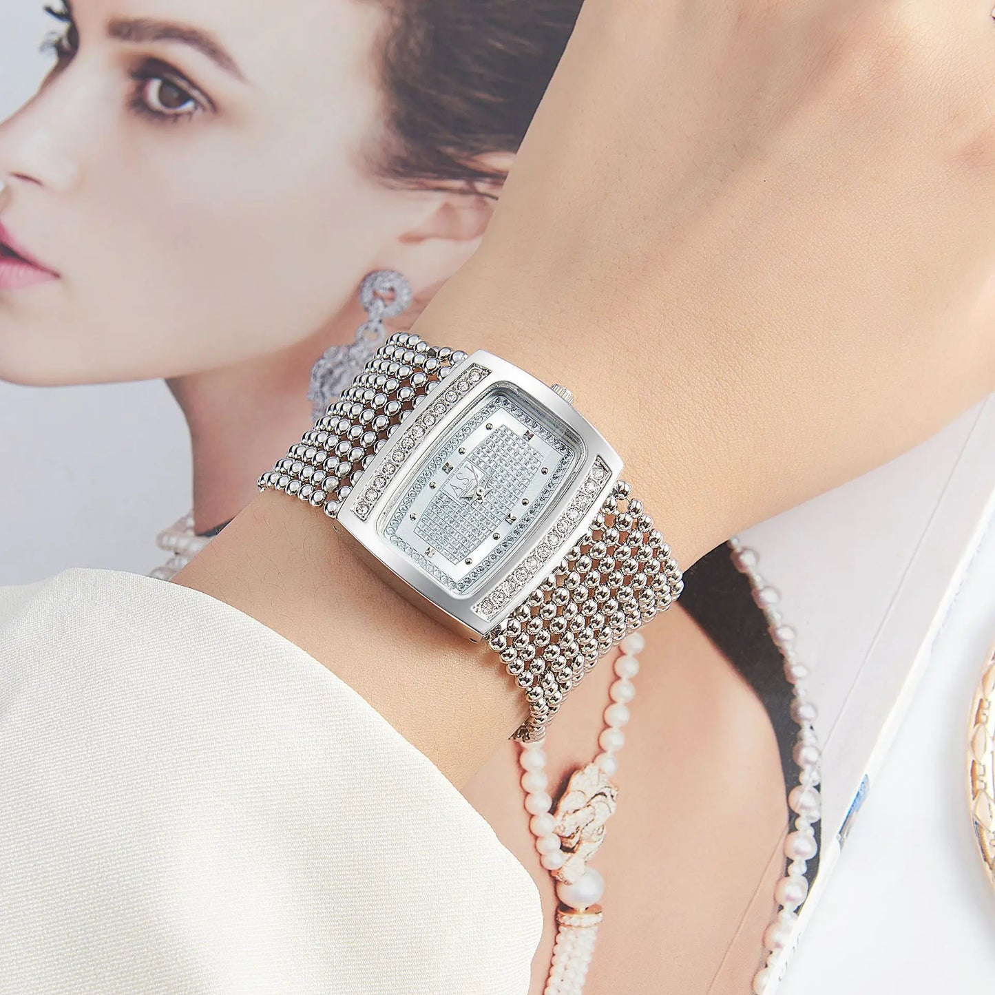 Luxury Gold Diamond Watch for Women Big Dial Waterproof Top Brand Original Dress Quartz Ladies Wristwatch
