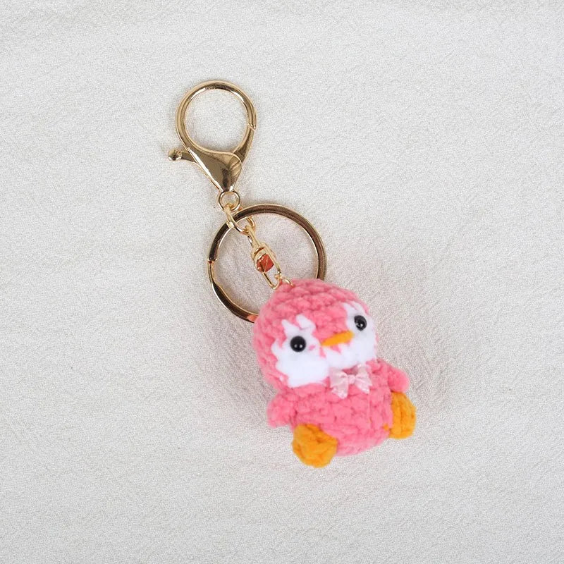 Funny Frog Doll Crochet Keychain Handmaking Mini Animal Doll Series Knitted Keyrings Cute Frog Keyrings Knitting Doll Pendant