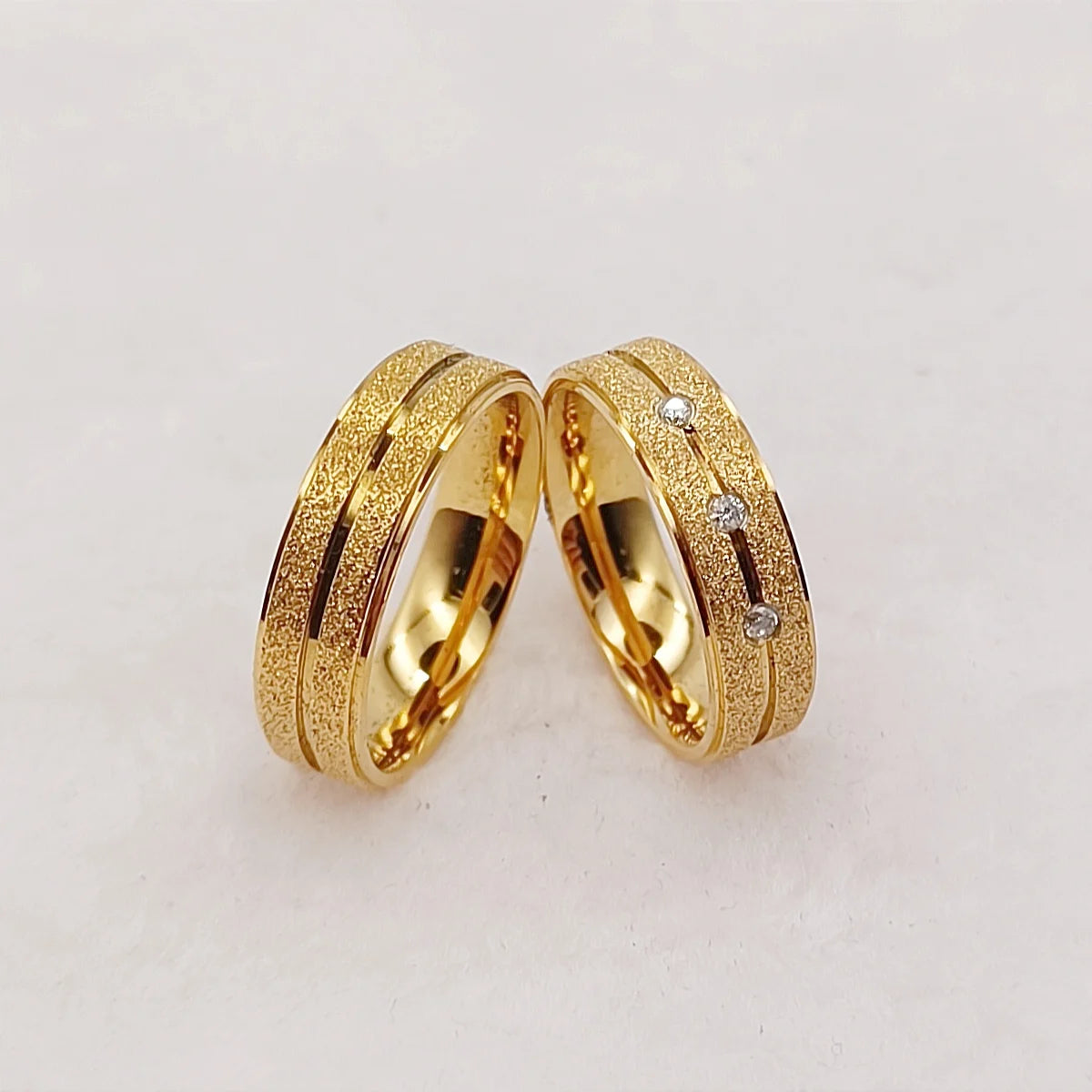 Unique Statement Rings Engagement Marriage Wedding Bridal Sets Couples Designer Lovers 18k Gold Plated Alliances
