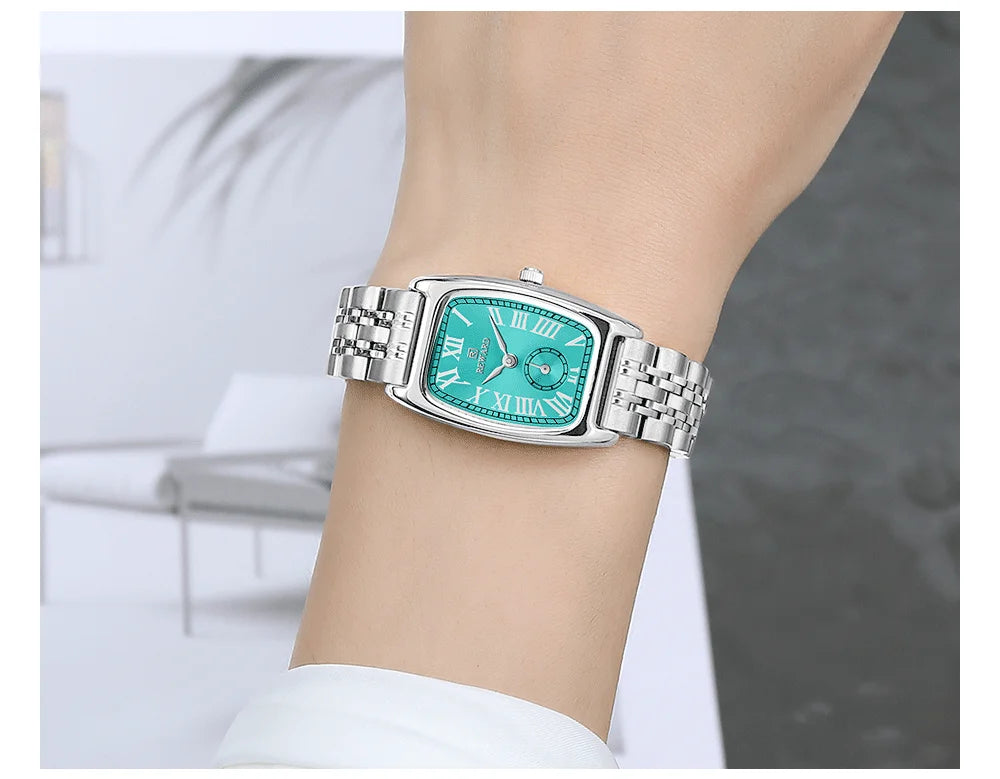 REWARD Luxury Elegant Rectangle Ladies Watch Waterproof Luminous Watch for Woman Stainless Steel Quartz Women's Watches with Box