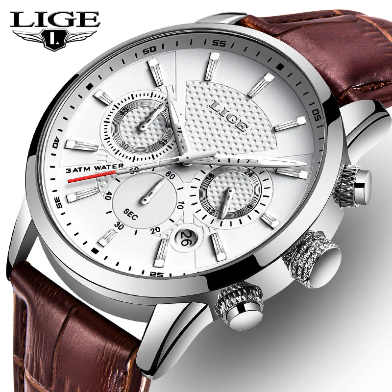 2024 LIGE Top Luxury Mens Watch Casual Business Quart | Faeva London