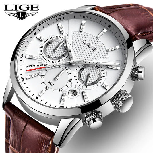 2024 LIGE Top Luxury Mens Watch Casual Business Quart | Faeva London
