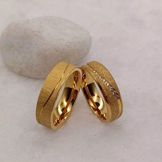 Unique Statement Rings Engagement Marriage Wedding Bridal Sets Couples Designer Lovers 18k Gold Plated Alliances