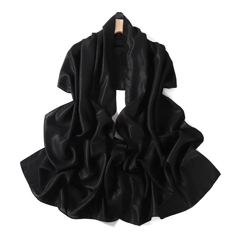 Muslim Chiffon Hijab Scarf for Women Solid Color Square Head Wrap Scarves Jersey Hijabs Islamic Turban Headband Shawl 180*70cm