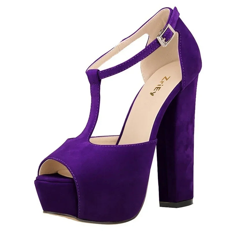 Platform Ankle Strap High Heel Sandals