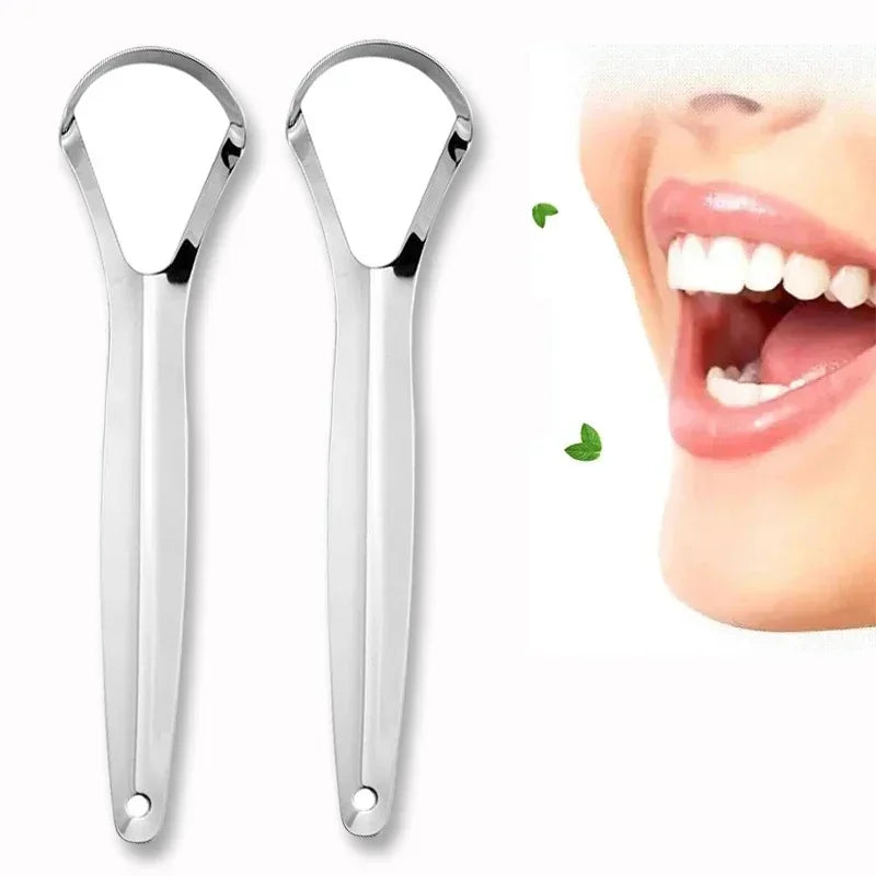 Adult Tongue Scraper Remover Halitosis Tongue Coating Oral Care Tongue Scraping Brush Stainless Steel Oral Cleaner Tools
