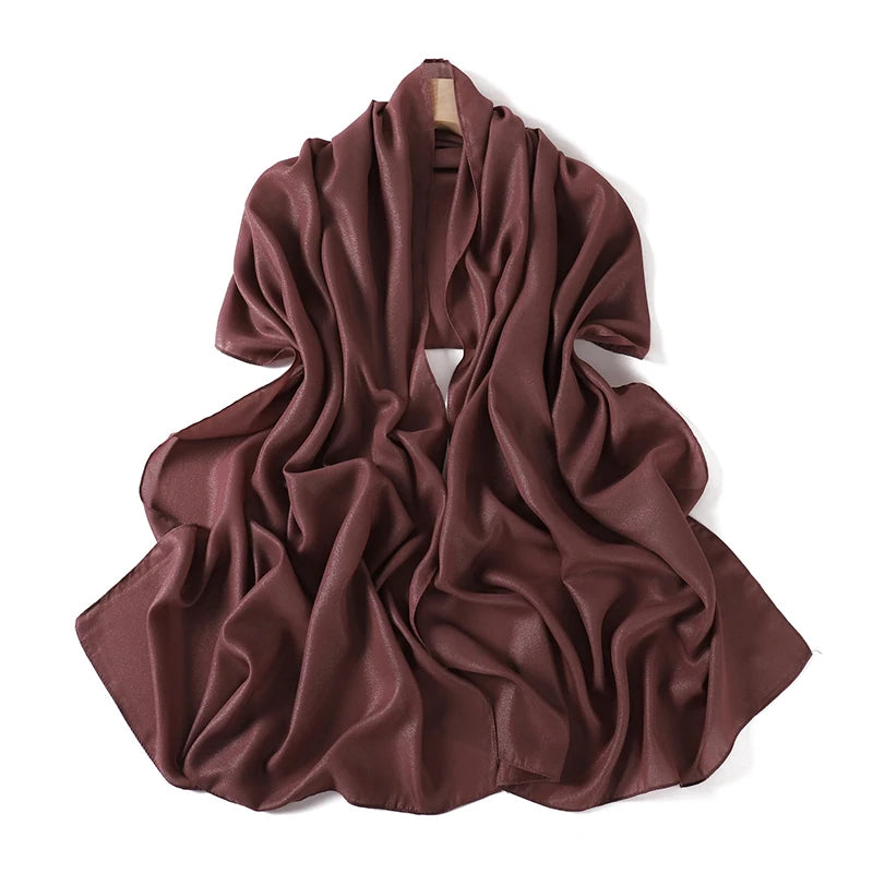Muslim Chiffon Hijab Scarf for Women Solid Color Square Head Wrap Scarves Jersey Hijabs Islamic Turban Headband Shawl 180*70cm
