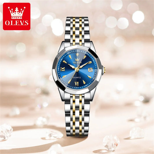 OLEVS 9998 Women Watch Luxury Original Fashion Classic Brand Luminous Function Quartz Wristwatch Calendar Window Watch For Women