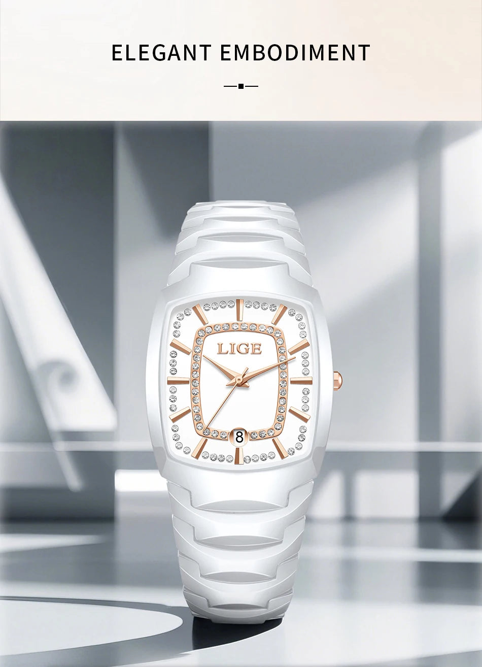 LIGE Luxury Watch for Woman Waterproof Stainless Steel Quartz Ladies Watch Outdoor Sport Women's Watches Elegant Female Clock
