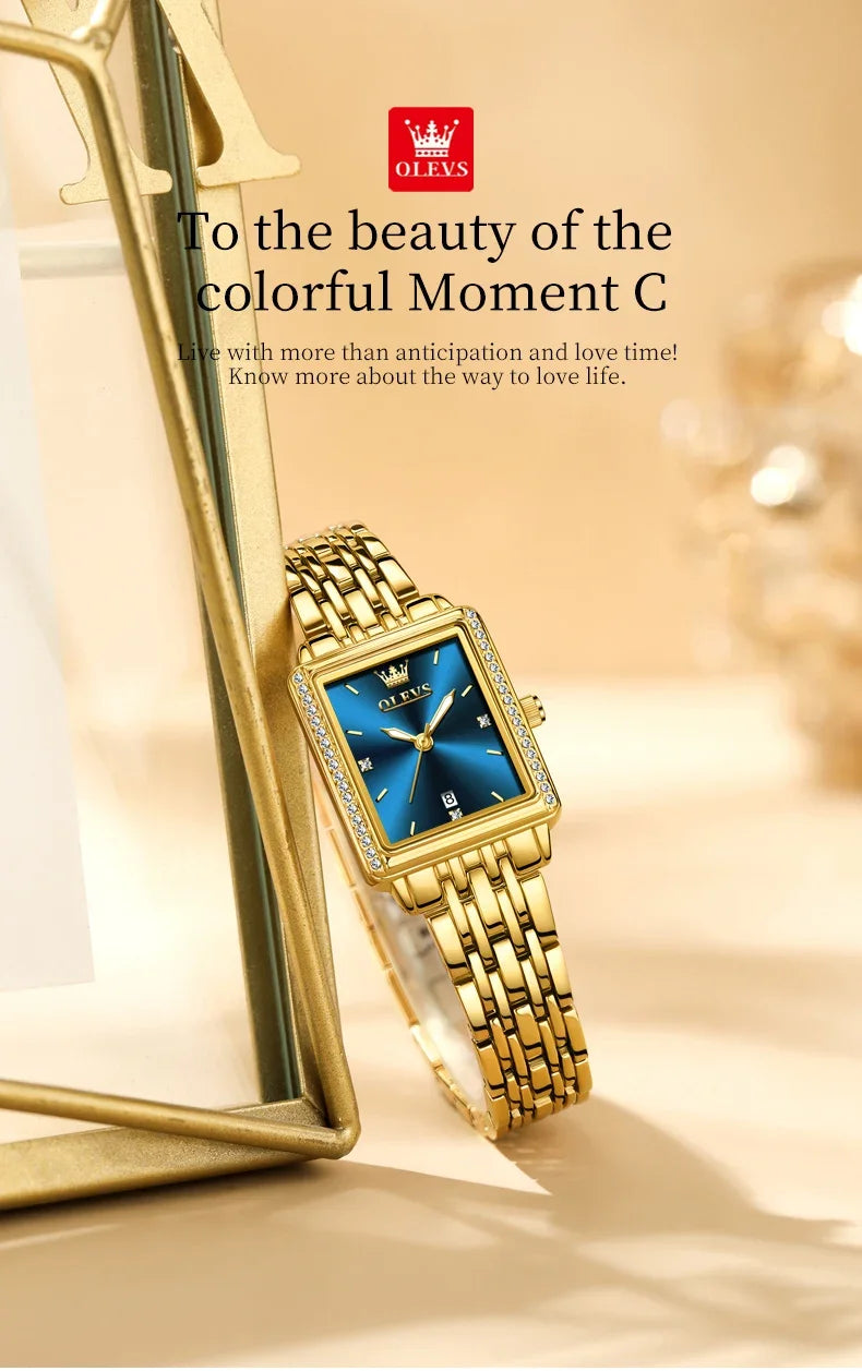 OLEVS 9995 Elegant Quartz Ladies Womens Wristwatces Date Watch for Women Luxury Waterproof Luminous Watches Relojes Para Mujer