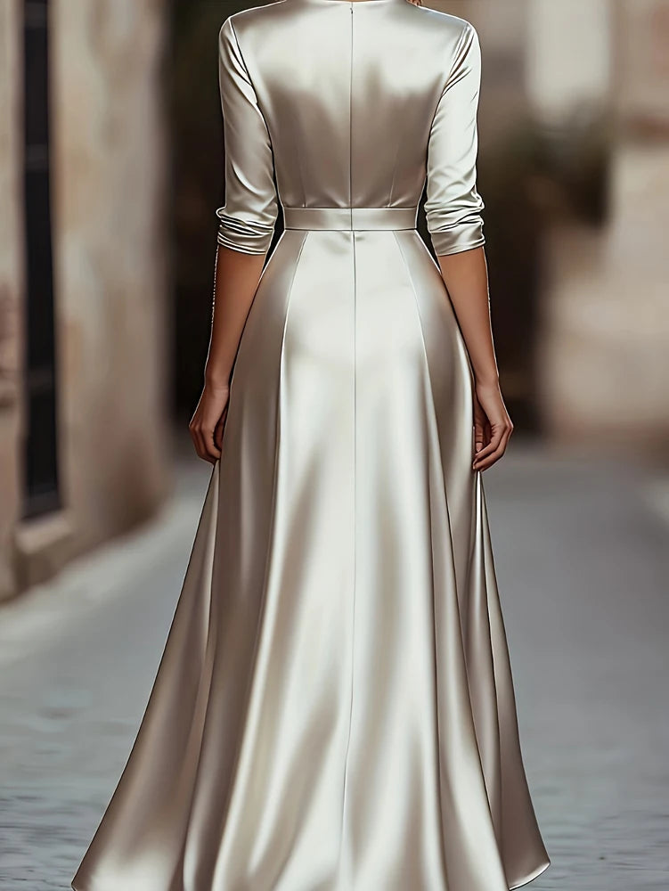 French V-Neck Evening Gown