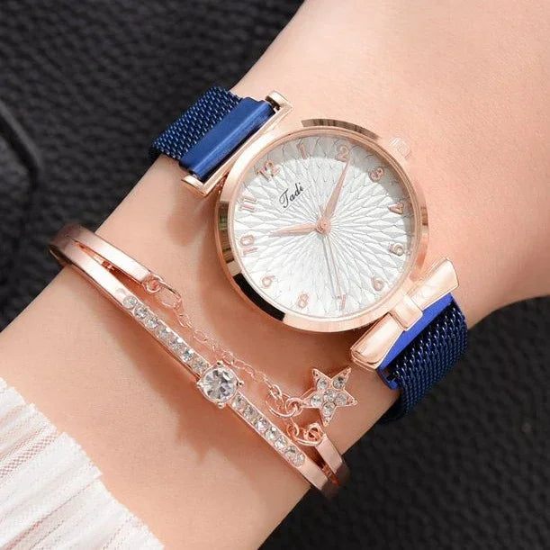 Luxury Women Bracelet Quartz Watches For Women Magnetic Watch Ladies Sports Dress Pink Dial Wrist Watch Clock