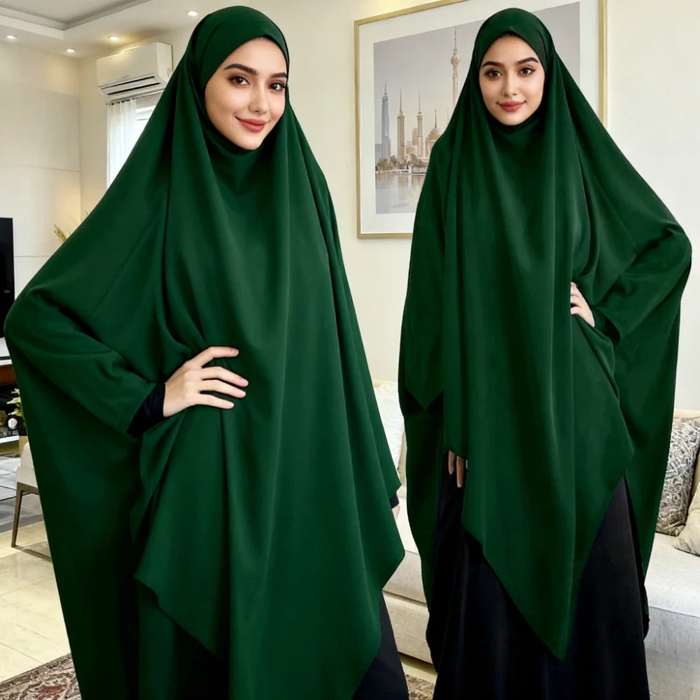 Eid Hooded Muslim Long Khimar Women Hijab Maxi Dress Prayer Garment Djellaba Jilbab Abaya Ramadan Gown Islamic Niqab Burka Jubah